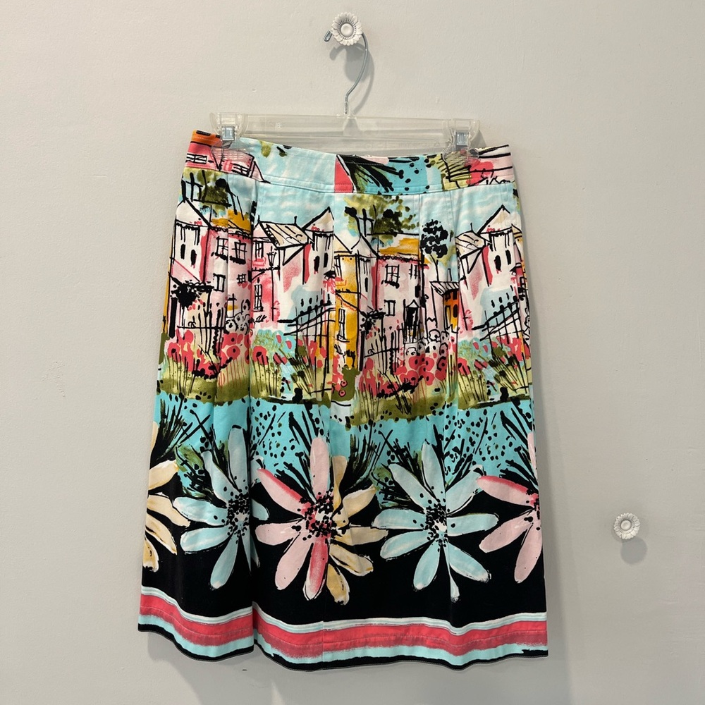Floral Mediterranean Print Women's Skirt